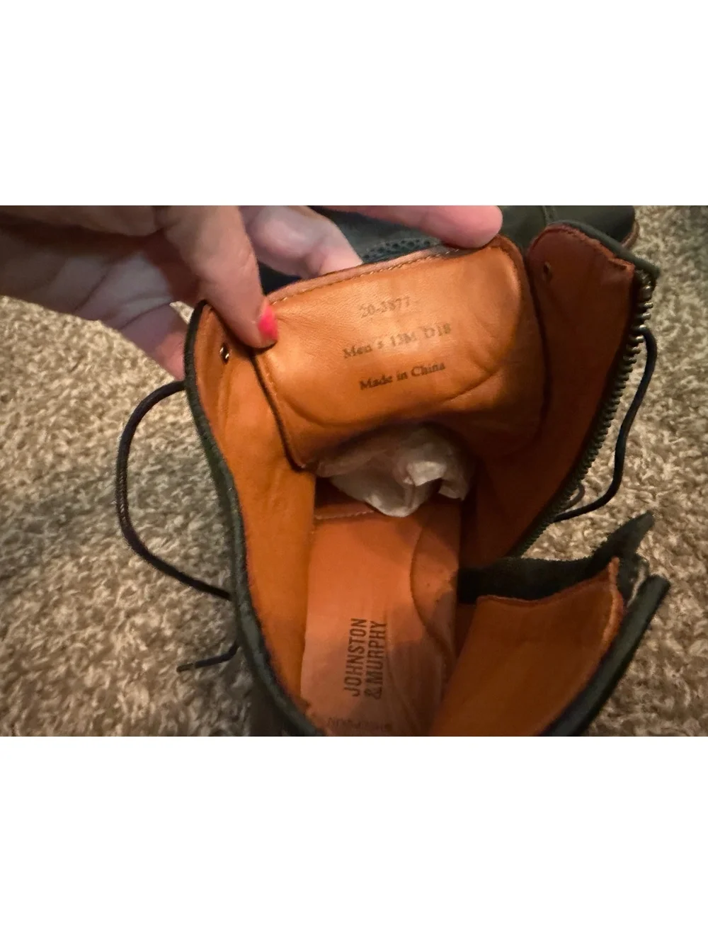 New Johnston & Murphy Warner Cap Toe Boots Men’s 13